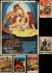 3a0471 LOT OF 6 FOLDED ITALIAN ONE-PANELS IN FAIR TO GOOD CONDITION 1960s-1970s great movie images!