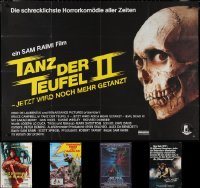 3a0442 LOT OF 6 FOLDED GERMAN HORROR/SCI-FI POSTERS 1960s-1980s a variety of cool movie images!
