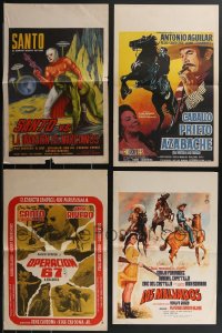 3a0456 LOT OF 4 FOLDED MEXICAN WINDOW CARDS 1960s including two with Santo the masked wrestler!