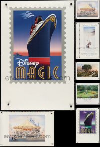 3a0730 LOT OF 6 UNFOLDED MOSTLY WALT DISNEY ART PRINTS 1980s-1990s a variety of cool images!