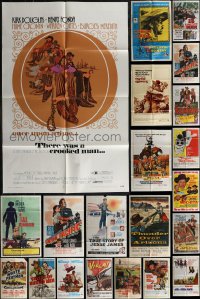 3a0248 LOT OF 32 FOLDED ONE-SHEETS 1950s-1970s great images from a variety of different movies!