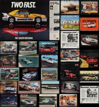 3a0723 LOT OF 28 UNFOLDED CAR RACING RELATED SPECIAL POSTERS 1970s-1990s cool automobile sports!