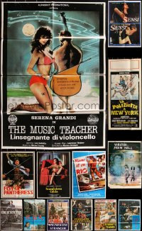 3a0453 LOT OF 15 FOLDED NON-US POSTERS 1970s great images from a variety of different movies!