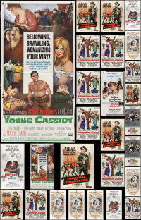 3a0483 LOT OF 41 FOLDED MISCELLANEOUS OVERSIZED POSTERS 1960s-1970s from a variety of movies!