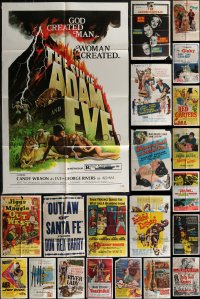3a0239 LOT OF 65 FOLDED ONE-SHEETS 1950s-1970s great images from a variety of different movies!