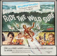 3b0006 RIDE THE WILD SURF 6sh 1964 Fabian, ultimate poster for surfers to display on their wall!