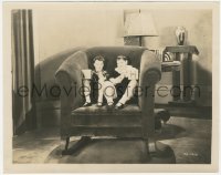 3b0853 BRATS 8x10 still 1930 FX image of tiny Stan Laurel & Oliver Hardy sitting in gigantic chair!