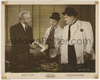 3b0866 CHUMP AT OXFORD color-glos 8x10 still 1940 Stan Laurel & Oliver Hardy stare at papers!