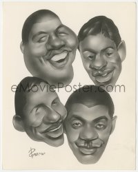 3b0994 MILLS BROTHERS deluxe 8x10 still 1930s Berman caricature art of Harry, Herb, Donald & Skipper!