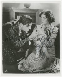 3b1001 MYRNA LOY signed 8x10 REPRO photo 1980s with William Powell & Asta in a Thin Man movie!