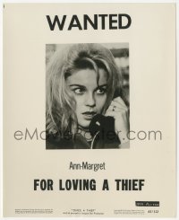 3b1014 ONCE A THIEF 8.25x10 still 1965 sexy Ann-Margret with phone, cool wanted poster design, rare!