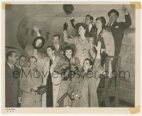 3b1064 USO 8x10 still 1941 Ray Bolger, Laurel & Hardy, Garfield & others boarding plane to Europe!