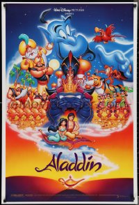 3b1661 ALADDIN 1sh 1992 Walt Disney Arabian fantasy cartoon, Calvin Patton art of cast!