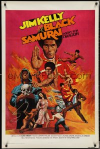 3b1671 BLACK SAMURAI 1sh 1977 Jim Kelly, awesome kung fu martial arts action artwork!