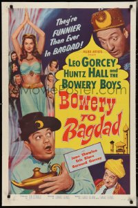 3b0271 BOWERY TO BAGDAD 1sh 1954 wacky Bowery Boys Leo Gorcey & Huntz Hall + sexy bellydancer!