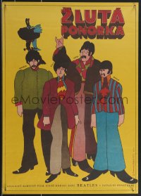 3b1277 YELLOW SUBMARINE 17x25 commercial poster 1980s different Antonin Sladek art of the Beatles!
