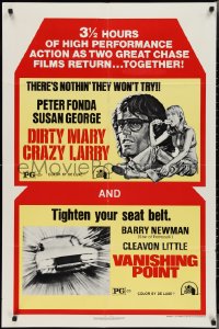 3b0284 DIRTY MARY CRAZY LARRY/VANISHING POINT 1sh 1975 Peter Fonda, Barry Newman, Susan George!