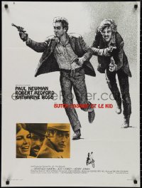 3b1380 BUTCH CASSIDY & THE SUNDANCE KID French 24x32 R1970s Newman, Redford, Ross, different art!