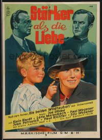 3b0238 STRONGER THAN LOVE German 12x17 1938 different art of Karin Hardt, child & men, ultra rare!