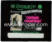 3b0764 CAPTAIN COURTESY glass slide 1915 Dustin Farnum, story of Mexican Occupation of California!