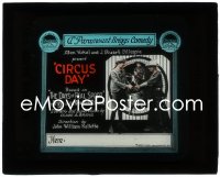 3b0766 CIRCUS DAY glass slide 1919 based on the comic strip The Days of Real Sport by Clare Briggs!