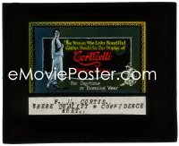 3b0773 CORTICELLI SILK COMPANY glass slide 1920s for the woman who loves beautiful clothes!