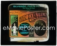 3b0805 PRICE OF SILENCE glass slide 1916 Lon Chaney Sr. blackmails woman to marry her daughter, rare!