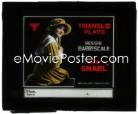 3b0806 SNARL glass slide 1917 Bessie Barriscale plays identical twins with same lover, rare!