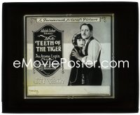 3b0809 TEETH OF THE TIGER glass slide 1919 master thief Arsene Lupin in his 1st US feature, rare!