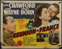 3b1202 REUNION IN FRANCE 1/2sh 1942 John Wayne, Joan Crawford, Philip Dorn & Nazis, ultra rare!