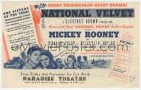 3b0723 NATIONAL VELVET herald 1944 Mickey Rooney & Elizabeth Taylor horse racing classic, rare!