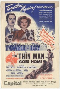 3b0733 THIN MAN GOES HOME herald 1944 William Powell & Myrna Loy together again, ultra rare!