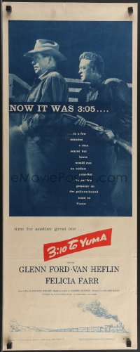 3b1129 3:10 TO YUMA insert 1957 Glenn Ford, Van Heflin, Felicia Farr, from Elmore Leonard's story!