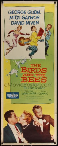 3b1137 BIRDS & THE BEES insert 1956 George Gobel, Mitzi Gaynor, David Niven, Preston Sturges, Sheldon