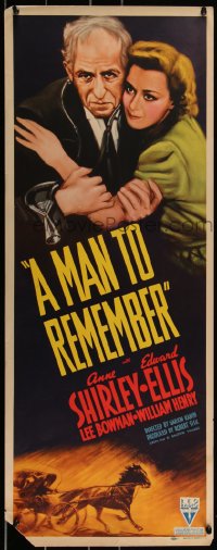 3b1161 MAN TO REMEMBER insert 1938 artwork of Anne Shirley, Edward Ellis, Lee Bowman!