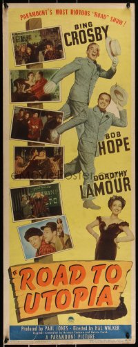 3b1164 ROAD TO UTOPIA insert 1945 images of Bob Hope, sexy Dorothy Lamour, Bing Crosby!