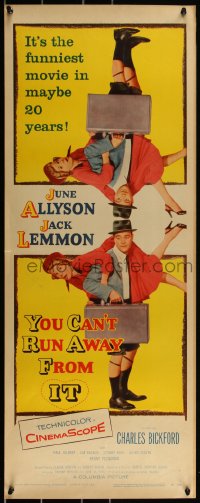 3b1182 YOU CAN'T RUN AWAY FROM IT insert 1956 Jack Lemmon & Allyson, It Happened One Night remake!