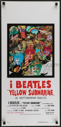 3b1128 YELLOW SUBMARINE Italian locandina R1980s Beatles John, Paul, Ringo & George, different!