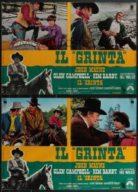 3b1220 TRUE GRIT set of 10 Italian 18x27 pbustas 1969 John Wayne as Rooster Cogburn, Kim Darby!