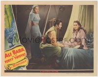 3b0445 ALI BABA & THE FORTY THIEVES LC 1943 Turhan Bey kneels between Maria Montez & sexy Ramsay Ames!