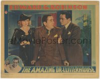 3b0450 AMAZING DR. CLITTERHOUSE LC 1938 Claire Trevor watches Edward G. Robinson help Humphrey Bogart