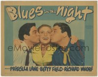 3b0460 BLUES IN THE NIGHT LC 1941 Priscilla Lane kissed by both Richard Whorf and Jack Carson!