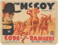 3b0395 CODE OF THE RANGERS TC 1938 great western art of cowboy Tim McCoy fighitng on horse, rare!