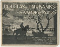 3b0416 MARK OF ZORRO TC 1920 great silhouette of hero Douglas Fairbanks on horseback, very rare!