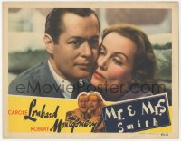 3b0552 MR. & MRS. SMITH LC 1941 Hitchcock, best close up of Carole Lombard & Robert Montgomery!