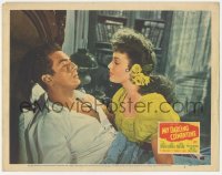 3b0555 MY DARLING CLEMENTINE LC #3 1946 c/u of Victor Mature in bed by Linda Darnell, John Ford!