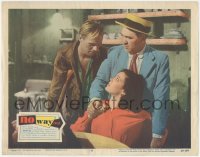 3b0561 NO WAY OUT LC #8 1950 Richard Widmark on a crutch sneers at scared Linda Darnell!