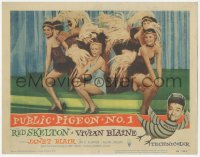 3b0576 PUBLIC PIGEON NO 1 LC #2 1956 Vivian Blaine, Janet Blair & sexy showgirls performing!