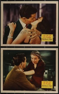 3b0689 RAZOR'S EDGE 2 LCs 1946 Tyrone Power with Gene Tierney & young Anne Baxter, Somerset Maugham!