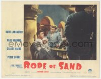 3b0583 ROPE OF SAND LC #5 1949 Peter Lorre confers with smoking Burt Lancaster, William Dieterle